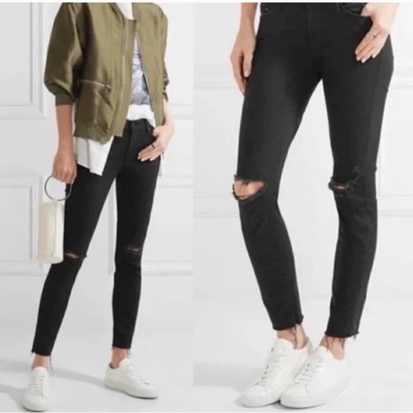 MOTHER Denim - MOTHER Ankle Fray Jeans “Guilty as Sin” – Black – Size 27